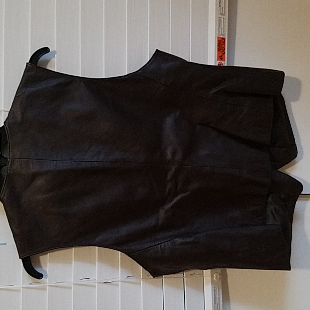 Brown leather vest size 12